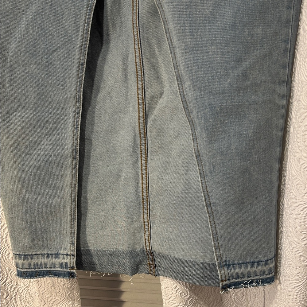 Light Wash Denim Maxi Skirt with Front Slit - Picture 5 of 8